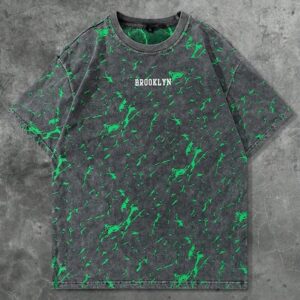 Street Life Men's T-Shirt With Street American Design, Special Fabric With Ripped Lightning Effect