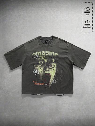 Street Life Men's Vintage Distressed Graphic Printed T-Shirt