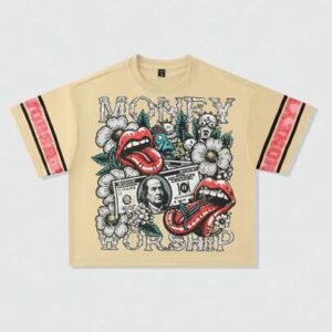 Street Life Men's Vintage Heavyweight Boxy Fit Daisy Flower Print T-Shirt