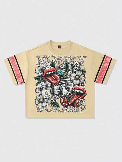Street Life Men's Vintage Heavyweight Boxy Fit Daisy Flower Print T-Shirt