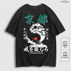 Street Life Men's Vintage Printed Acid-Washed Short Sleeve T-Shirt, Suitable For Spring/Summer Casual Wear