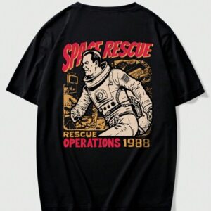 Street Life Spring/Summer Casual Graphic Men'S Astronaut Letter Printed T-Shirt, School