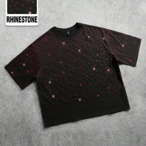 Street Life Spring/Summer Casual Graphic Men'S Fashion Gradient Sparkling Diamond Loose T-Shirt