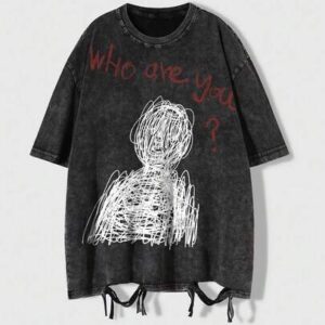 Street Life Spring/Summer Casual Graphic Men'S Slogan Print Distressed Round Neck Loose Fit T-Shirt