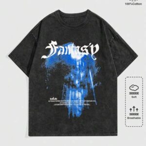 Street Life Spring/Summer Casual Graphic Men Letter Graphic Tee, School, 2000S Style