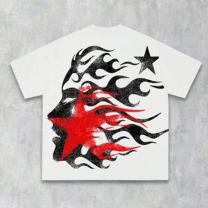 Street Life Spring/Summer Casual Graphic White Men'S Gothic Print Short Sleeve T-Shirt, Suitable For Everyday Wear Spring/Summer, Halloween