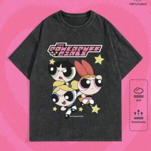 The Powerpuff Girls | ROMWE Spring/Summer Casual Graphic Men'S Cartoon Letter Print T-Shirt, School